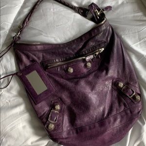 Balenciaga purple hobo day bag giant